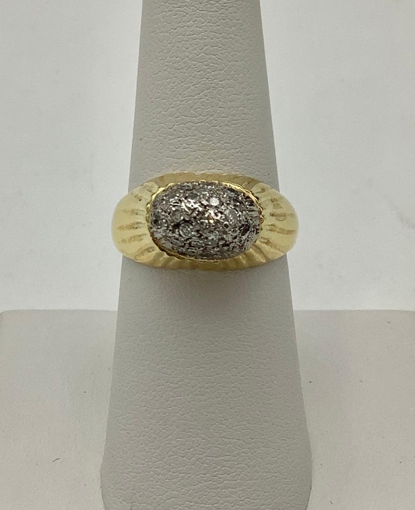 18kt Pave Diamond Ring - Size 7 (7.2g Total Weight)