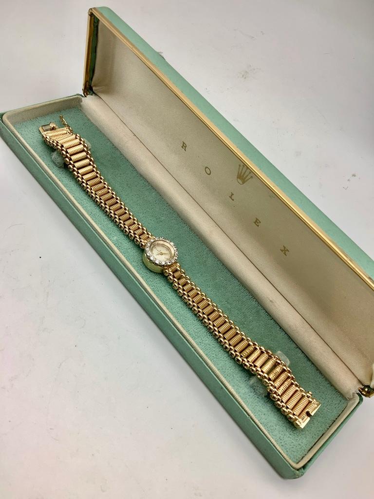 14kt Ladies Diamond Vintage Rolex Watch W/ Original Box - 7" (33.2g Total W