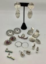 10 Pairs Sterling & Silver Earrings (2.15g Total Weight)
