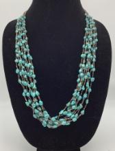 Turquoise Heishi Bead Necklace - 26" Length
