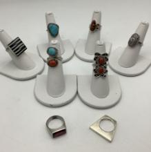 8 Sterling Rings - Sizes 6 & 6½ (1¾g Total Weight)