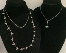 3 Silver Southwest Necklaces - 24", 16" & 16"