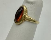 10kt Amber Ring - Size 4¼ (1.8g Total Weight)