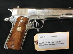 Colt Model 45 WWII Commemorative 45 Caliber