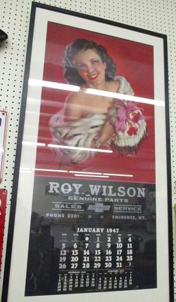 1947 Roy Wilson Genuine Chevrolet Dealer Calendar Original