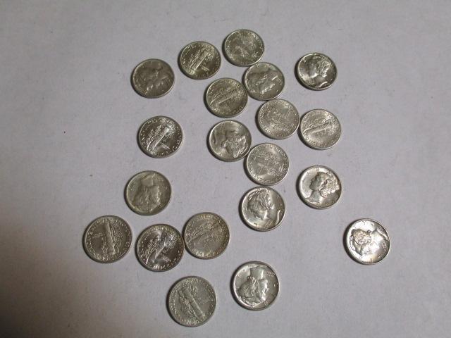 Mercury Dimes 1940's (20 Coins) All BU-FSB