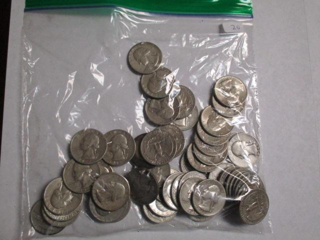 Silver Washington 25 cent 50's & 60's (50 coins)