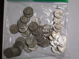 Silver Washington 25 cent 50's & 60's (50 coins)