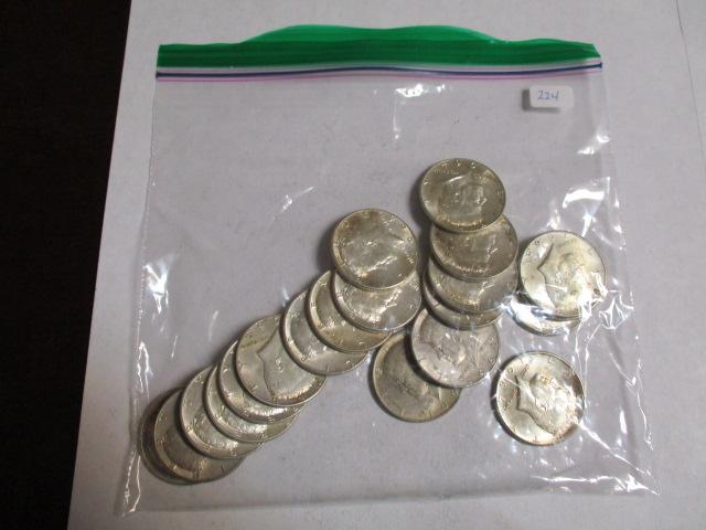 Kennedy Half Dollars 1964 Silver (20 coins)