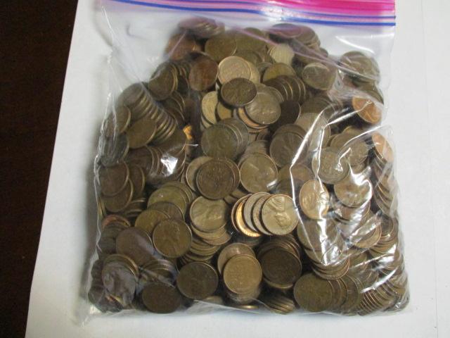 Wheat Cents 1930's, 40's & 50's 5lb Bag Approximately 750 coins