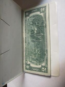 Two Dollar Bills in Unique Checkbook Style 25 bills