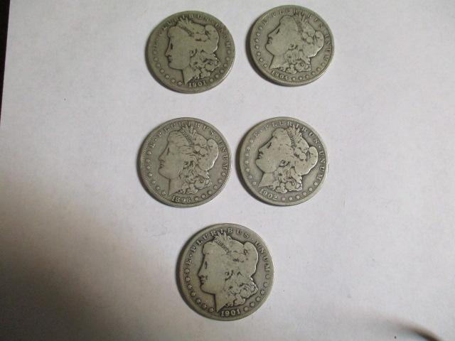 Morgan Dollars Better Dates 5 Coins