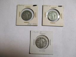 Standing Liberty Quarters 1929, 1929 S, 1930 S,