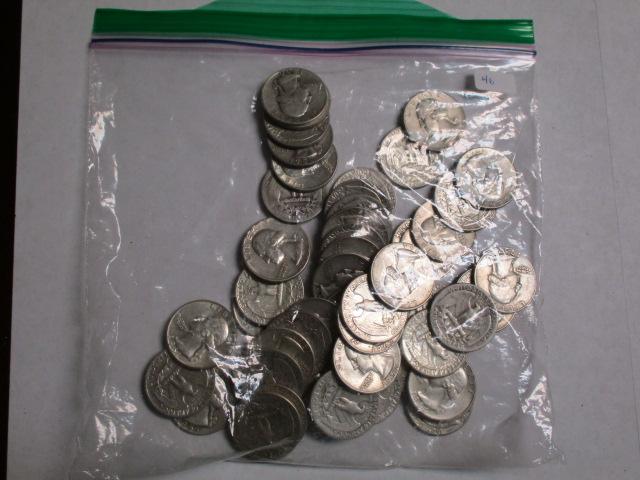 Silver Washington 25 cent 50's & 60's (50 coins)