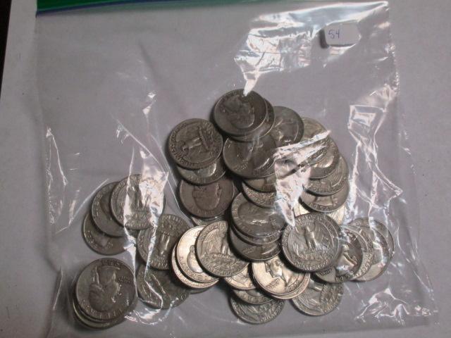 Silver Washington 25 cent 50's & 60's (50 coins)