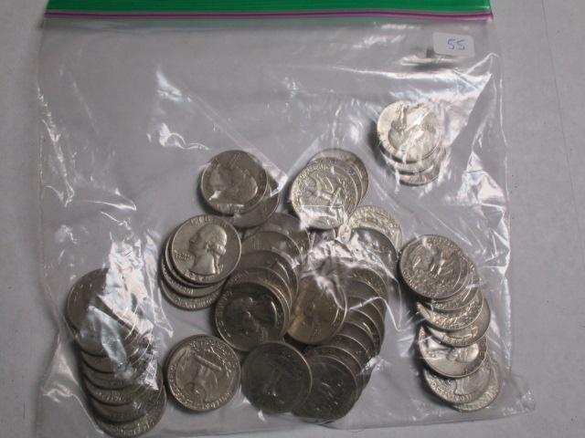 Silver Washington 25 cent 50's & 60's (50 coins)