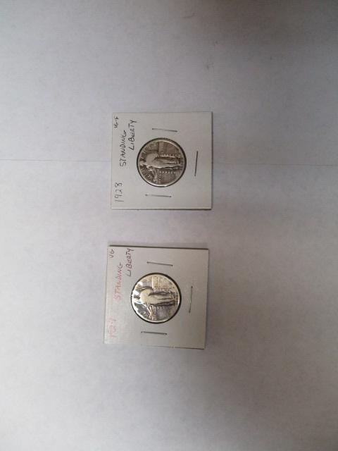 Standing Liberty 25 cent 1927 & 28 Nice Coins