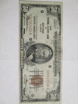 National Currency $50.00 note Federal Reserve of Chicago