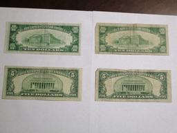 US Currency Silver Certificate (4 notes)