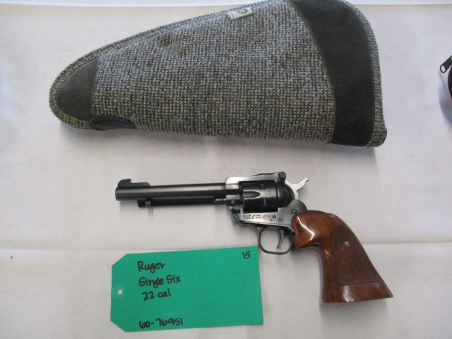 Ruger Single six .22 cal revolver ser. 60-76951