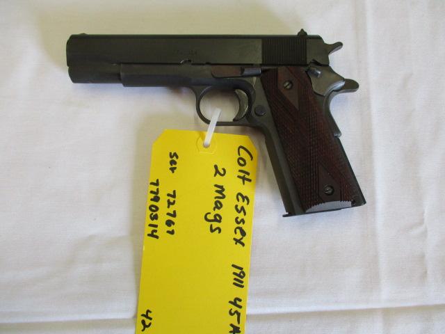 Colt/ Essex Arms 1911 45 ACP 2 mags ser. On receiver 72767 & on barrel 7790314