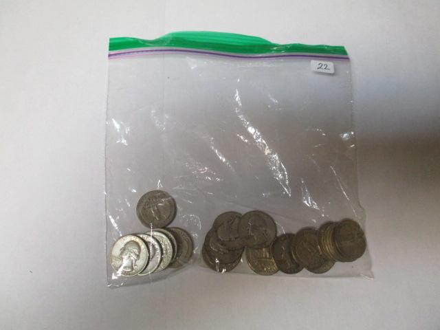 US silver quarters various dates & mints washington 20 coins