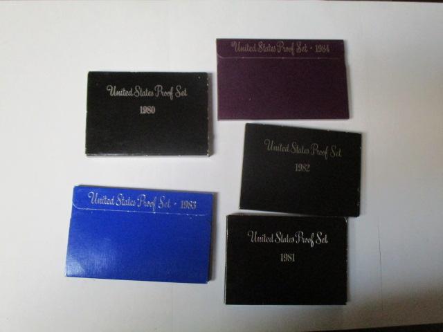 US proof sets 1980,81,82,83,84