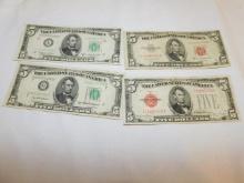 U.S. Currency $5.00 bills,
