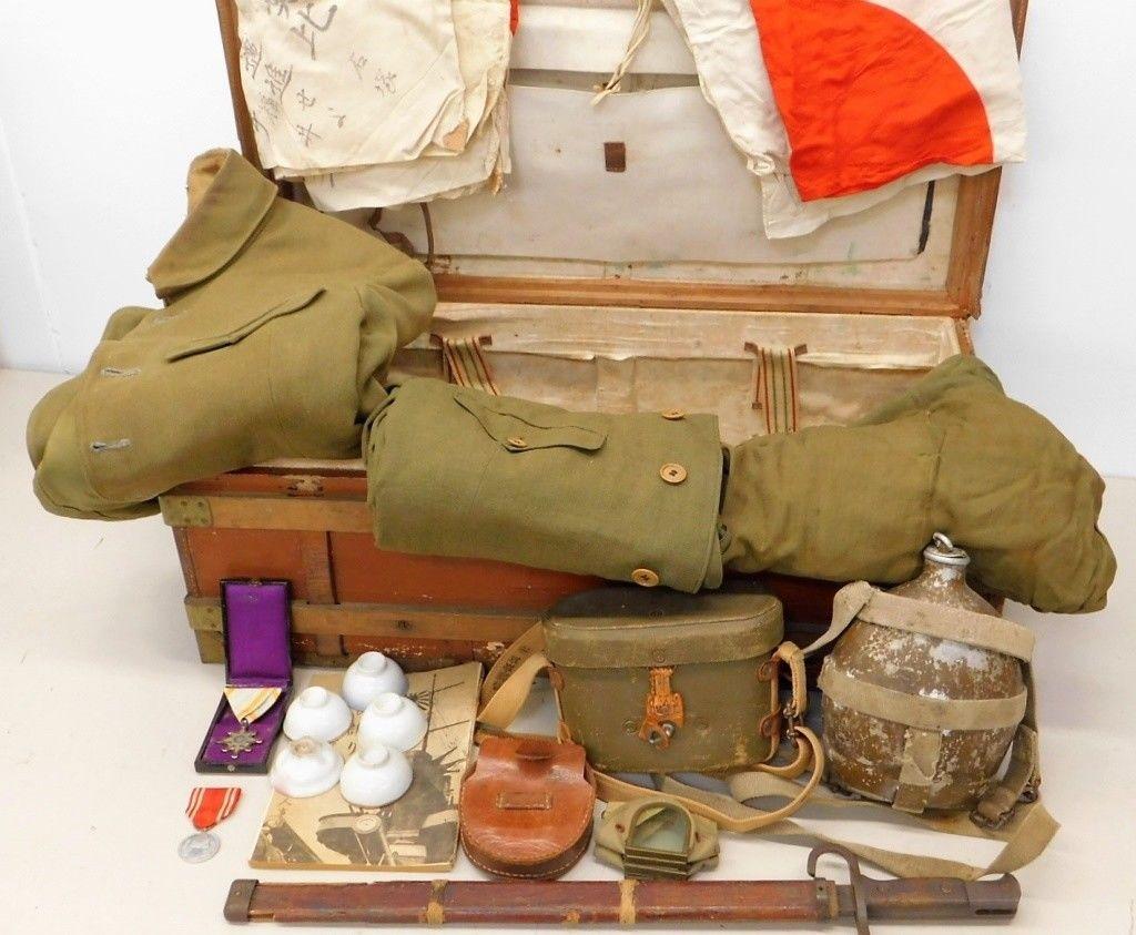 WWII GI Bring Back Japanese Officers Trunk Loaded footlocker rare