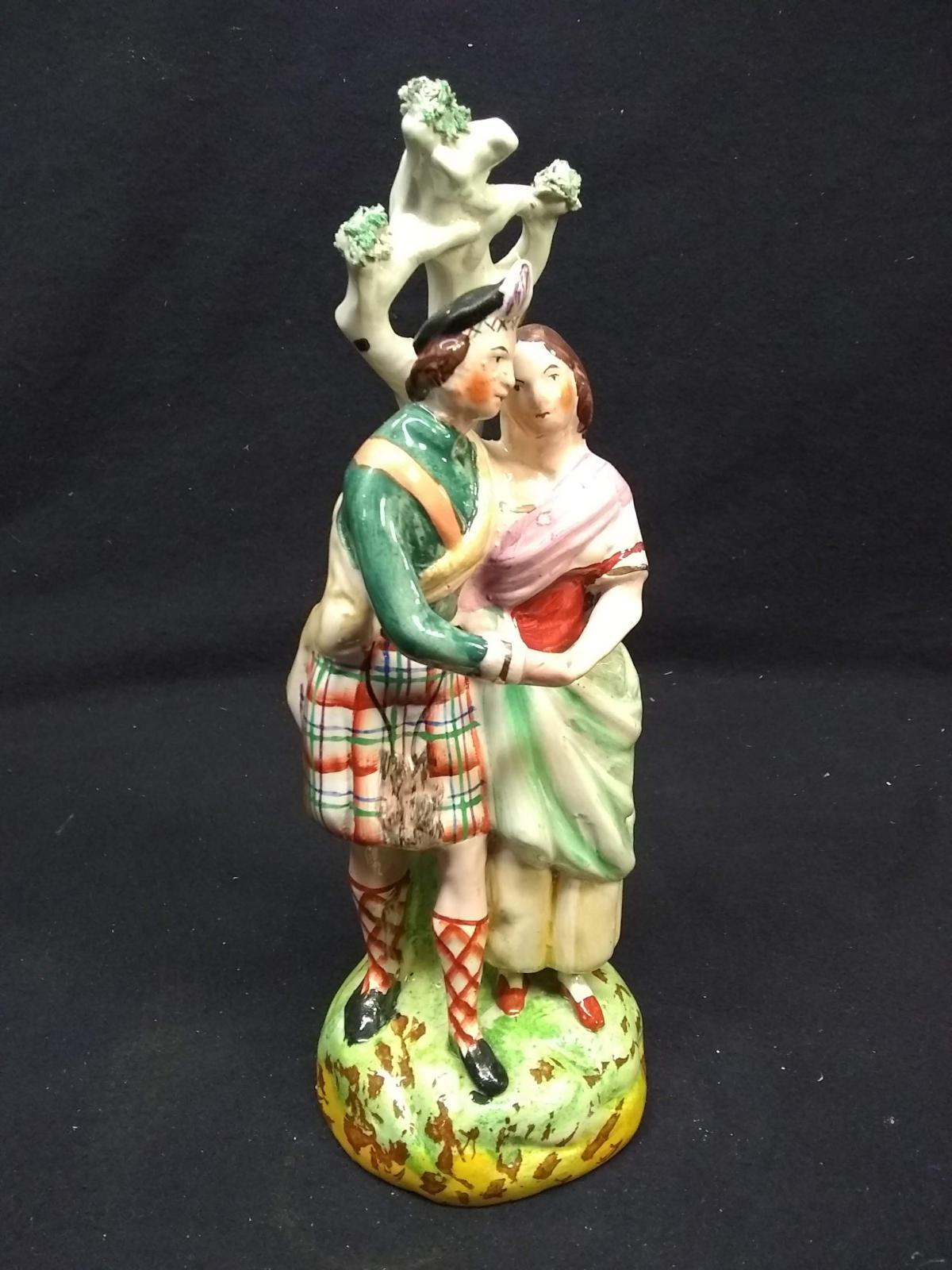 Antique Majolica Figure-Newlywed Couple