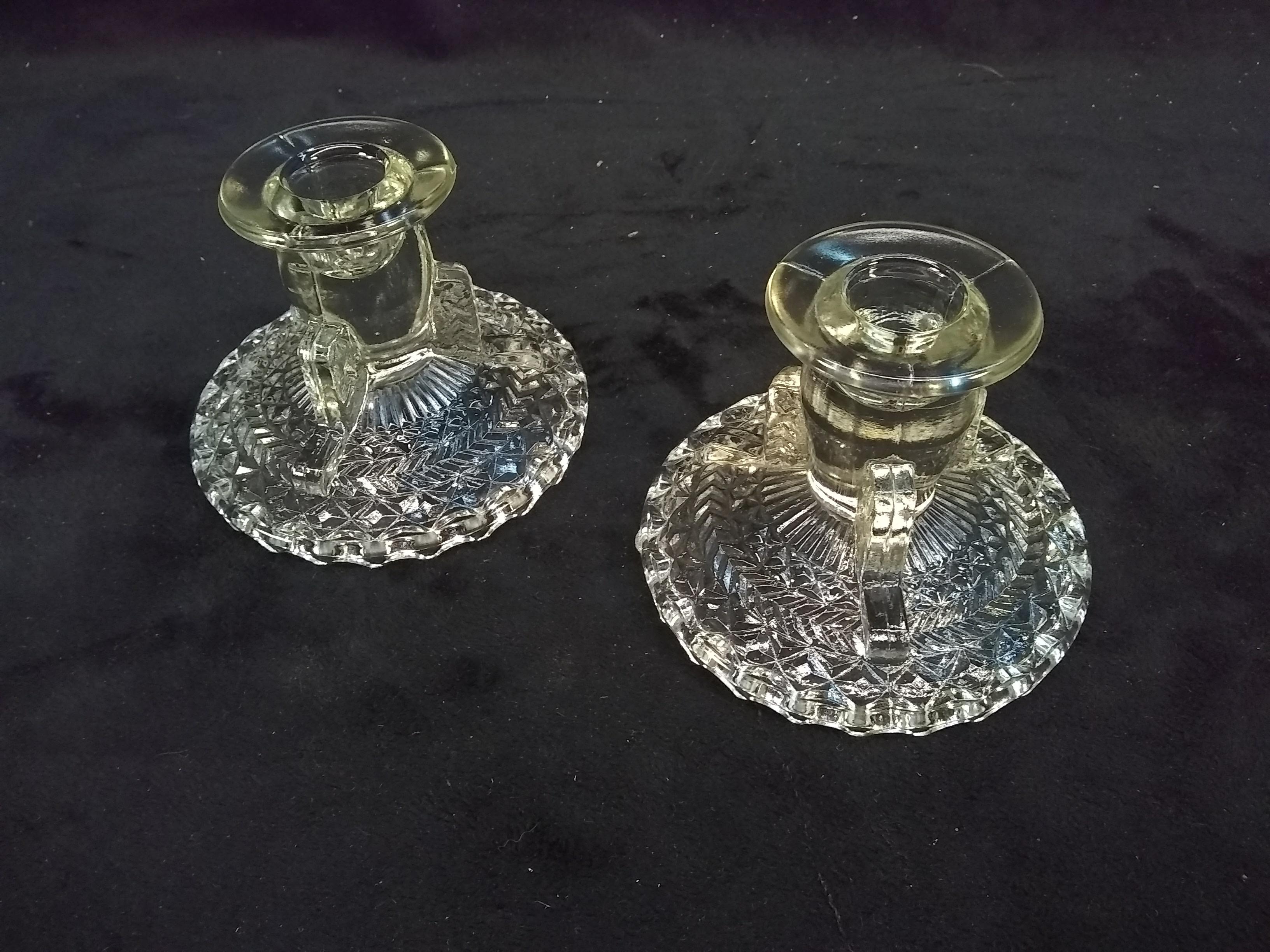 Pair EAPG Crystal Candlesticks