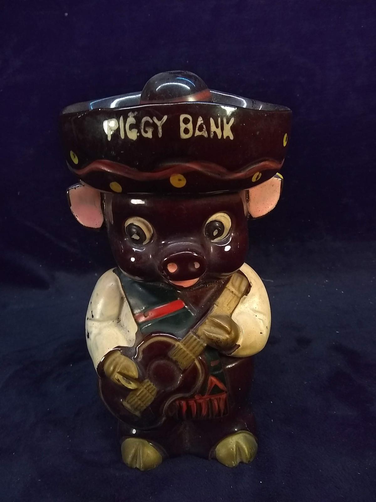 Vintage Art Pottery Southwestern Piggy Bank