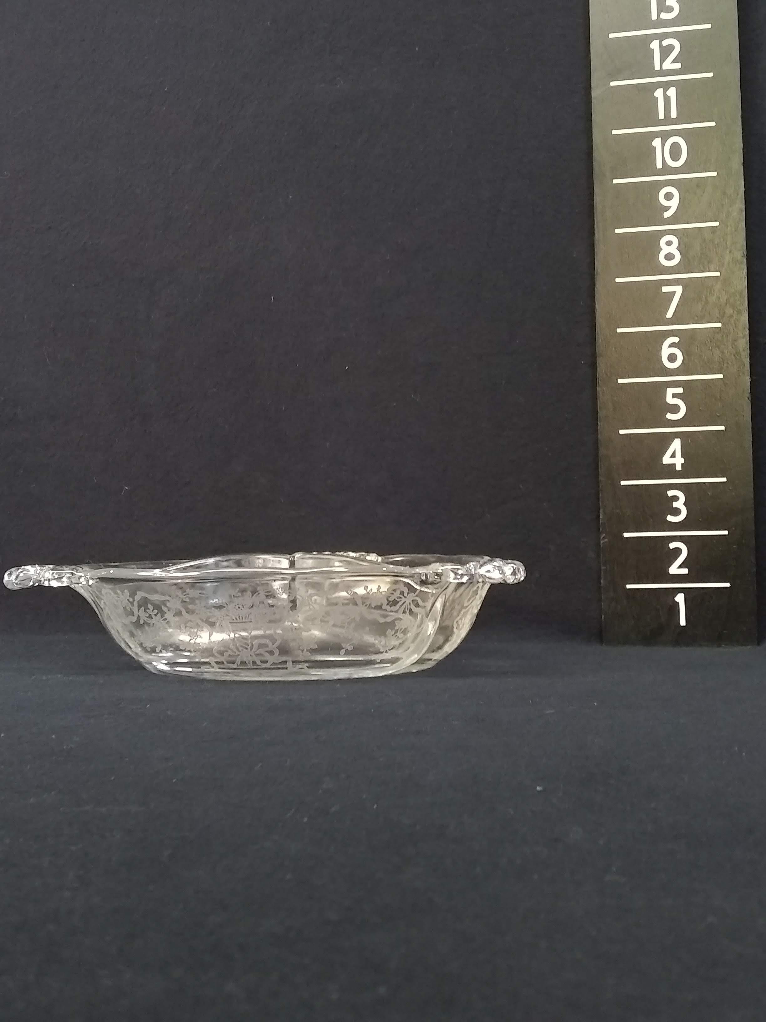 Antique Etched Divided Thistle Bowl