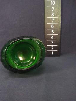 Vintage Forest Green Wheaton Jenny Lind Bottle