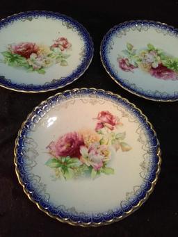 Collection 3 Antique Flow Blue Saucers