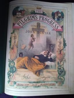 Toiled Leather Bound Collector Book-The Pilgrims Progress-John Bunyan-2005 with Color Illustrations