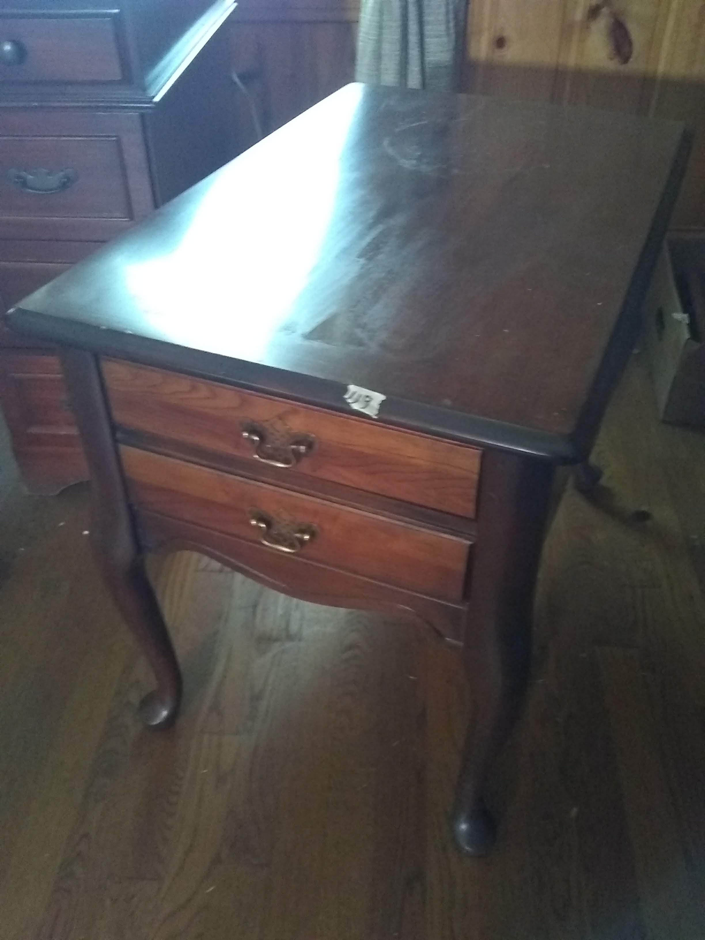 Mahogany Chippendale 2 Drawer Side Table