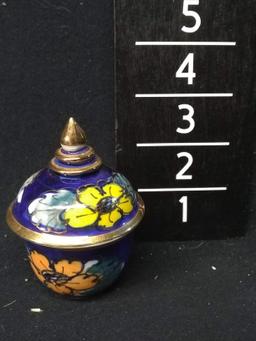 Vintage Enameled Porcelain Covered Trinket Box