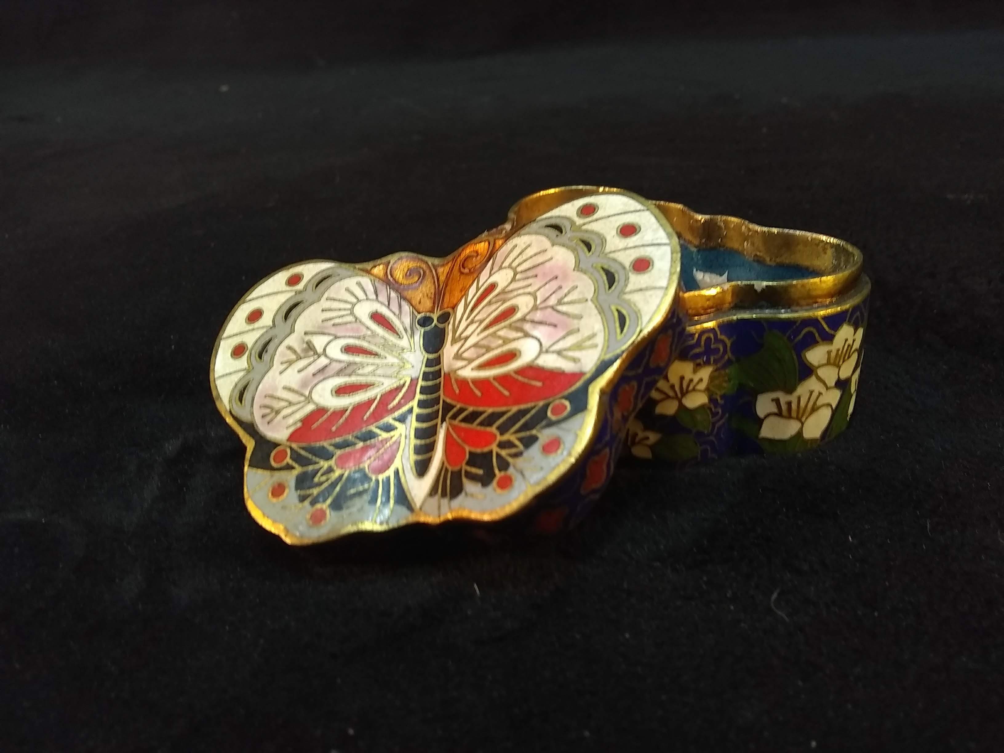 Cloisonne Butterfly Trinket Box