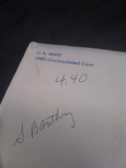 US Mint Coin Set-1980 Uncirculated