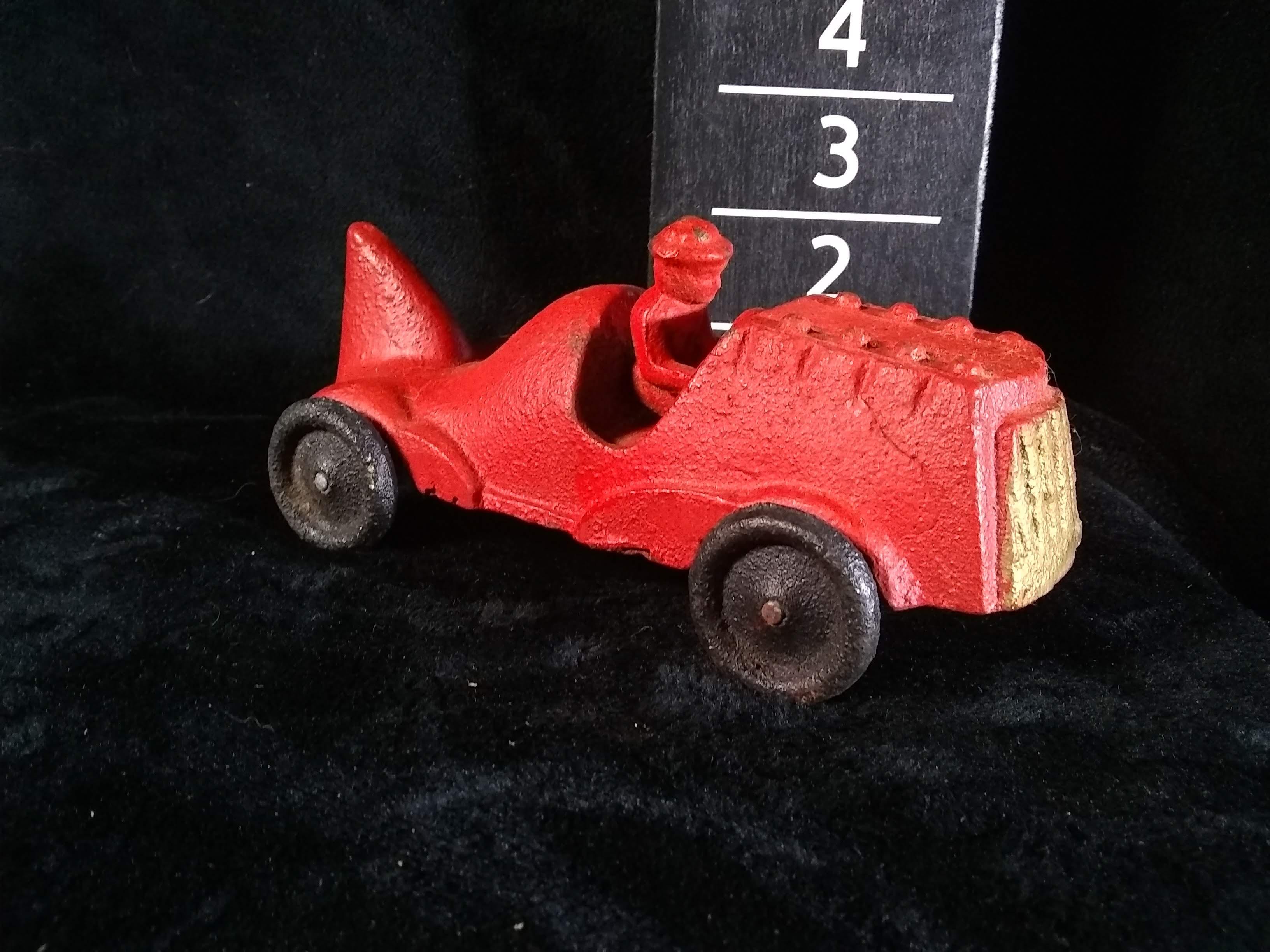 Cast Iron Toy -Red Finned Sports Car