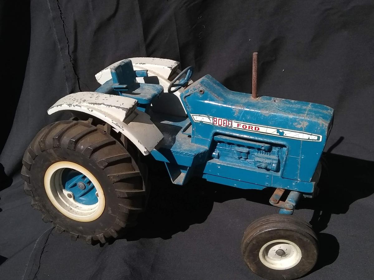 Vintage Diecast Metal Ford 8000 Tractor