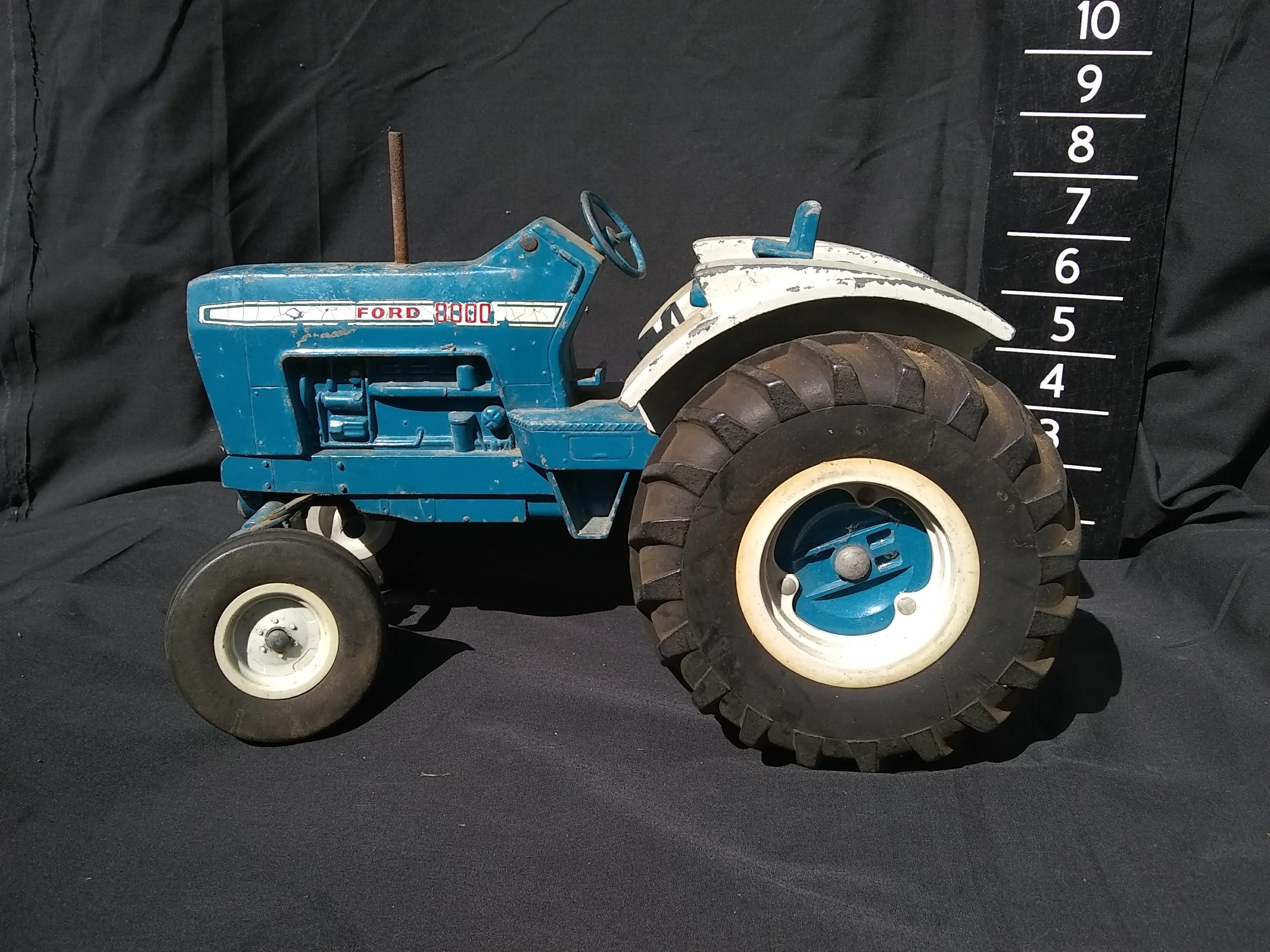 Vintage Diecast Metal Ford 8000 Tractor