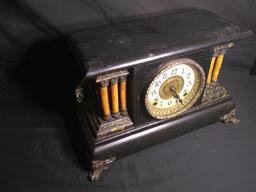 Antique Column Mantle Clock with Decorative Handle