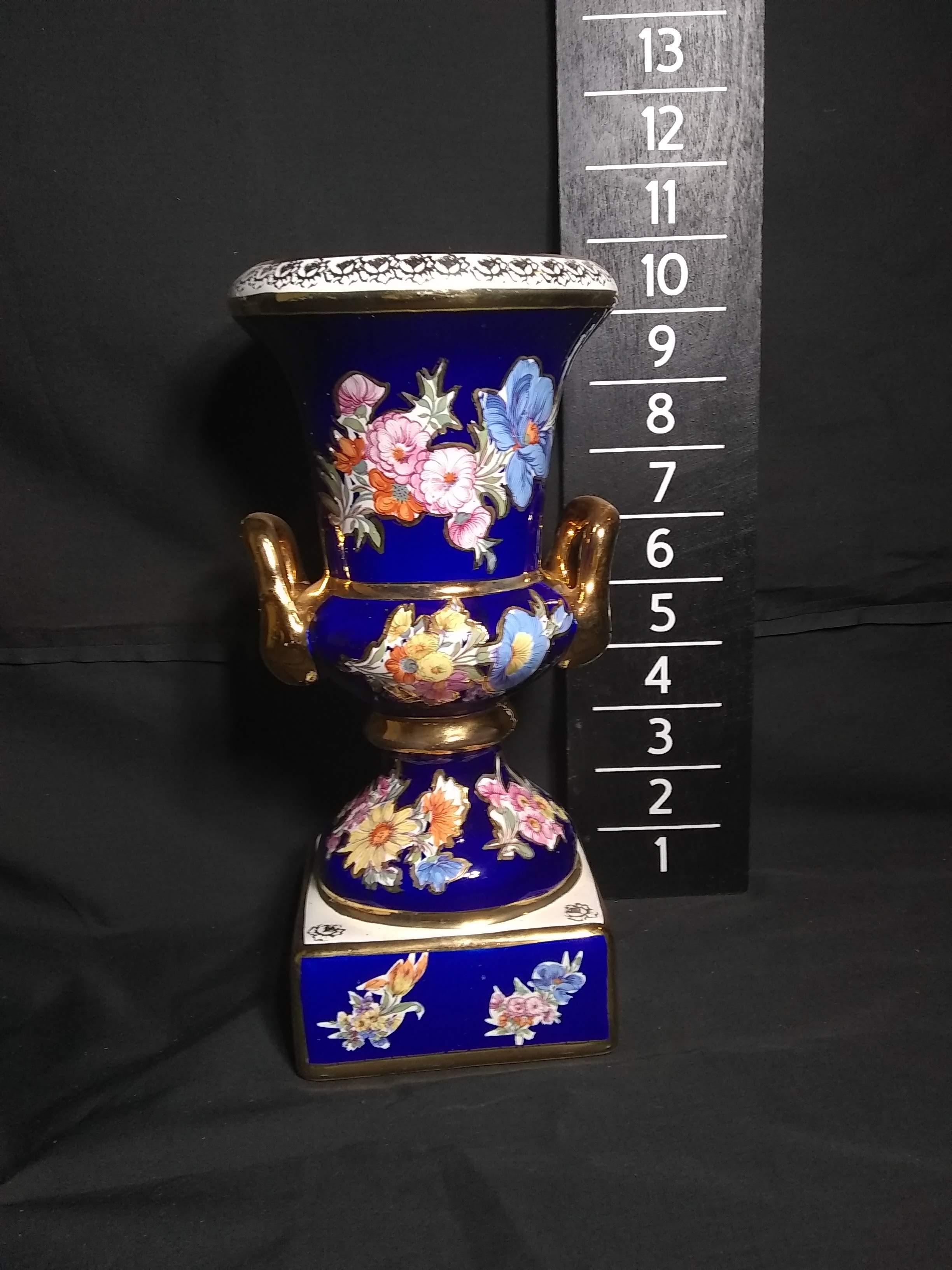 Antique Royal Porcelain Hand Decorated Double Handle Vase