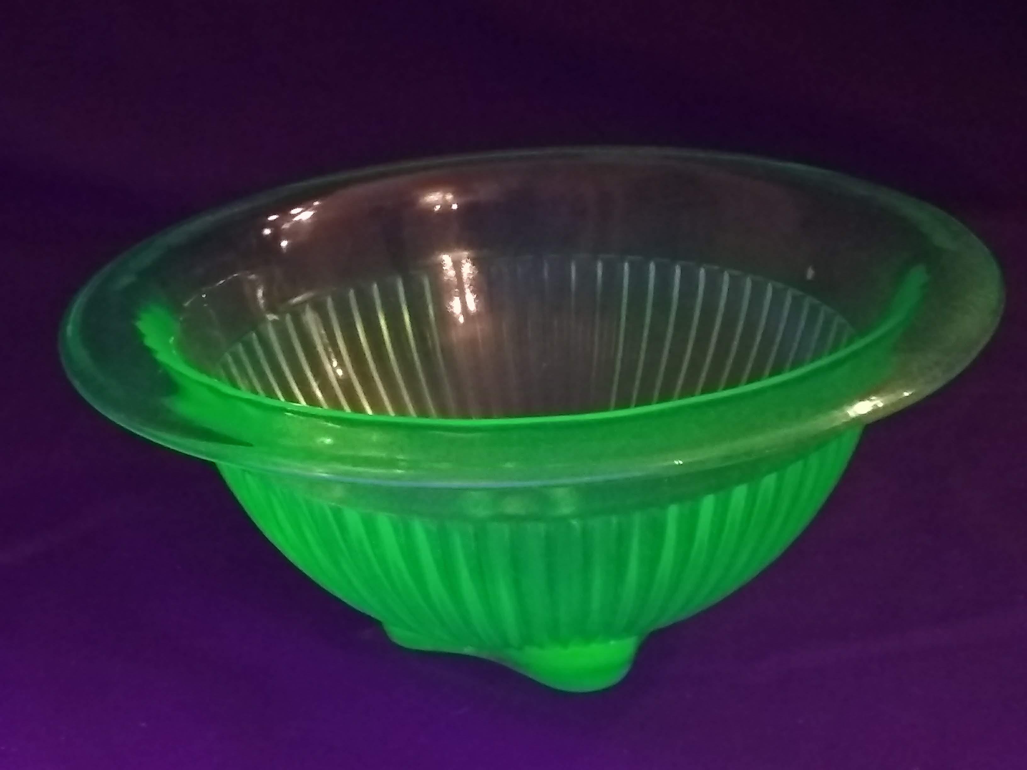 Vintage Green Vaseline Mixing Bowl