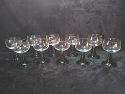 Collection 10 Vintage Forest Green Ribbed Stems