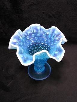 Fenton Aqua Blue Hobnail Opalescent Vase