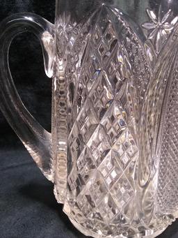 Lead Crystal Pressed Glass Pitcher