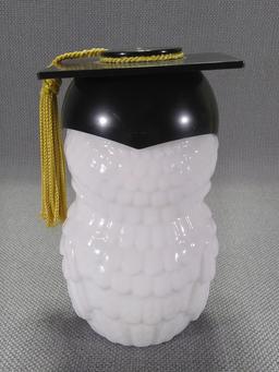 White Milkglass Graduate Owl by Avon